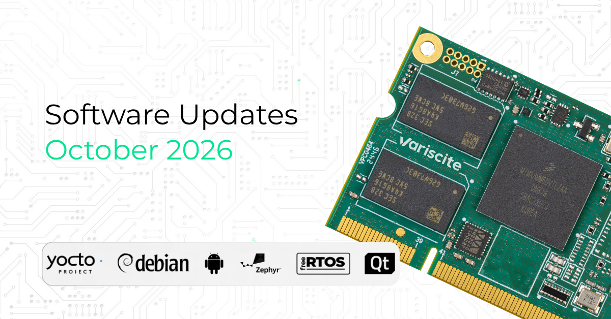 Variscite monthly software updates - October 2026